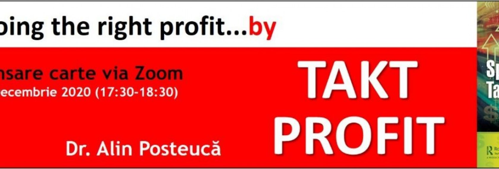 Lansare carte: TAKT PROFIT – noua paradigmă a productivității