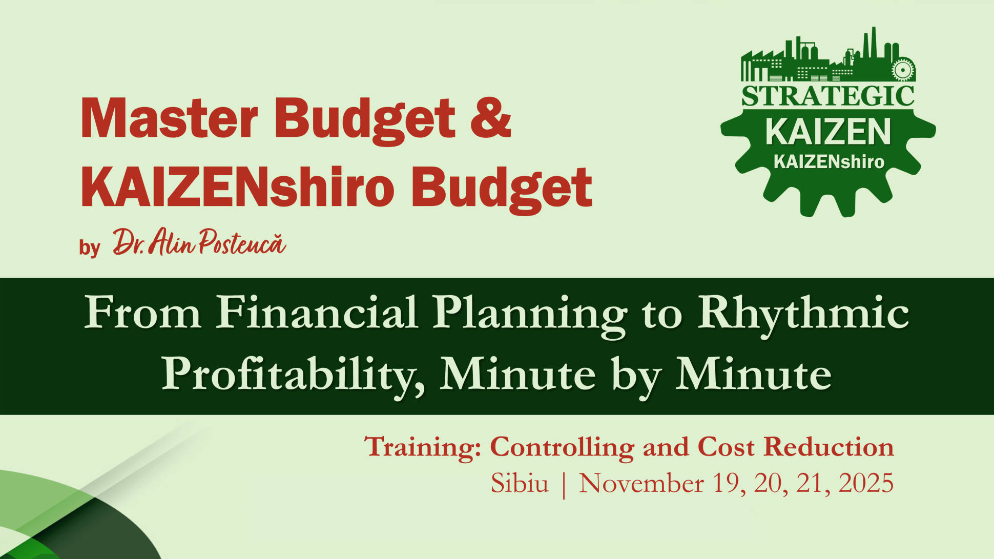 Master Budget & KAIZENshiro Budget_Strategic Kaizen